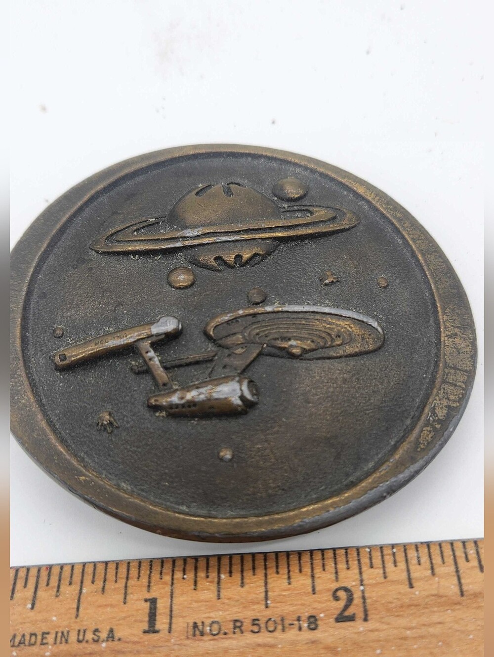 Vintage Star Trek NCC-1701 Indiana Metal Craft T99 Belt Buckle USS Enterprise